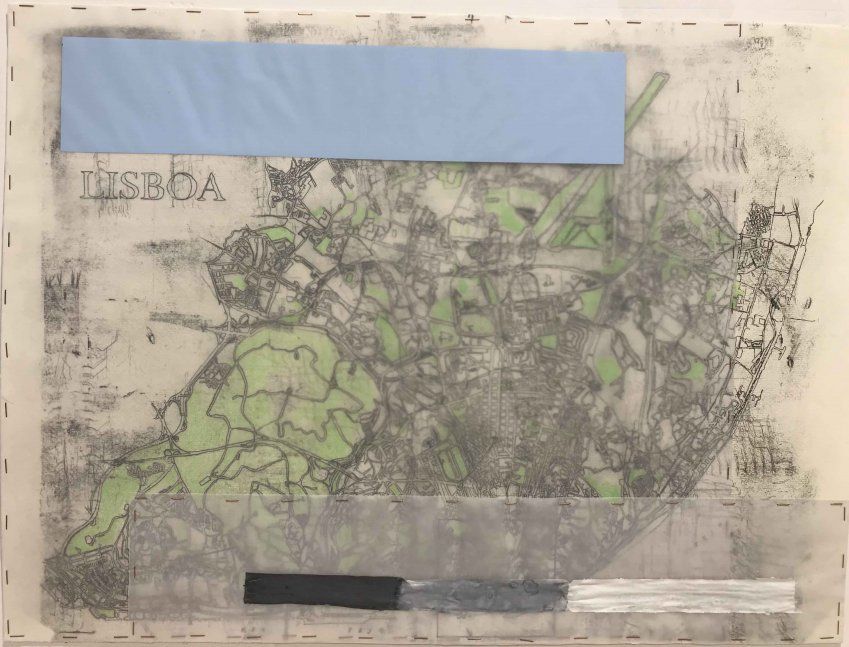 Cànem imatge03 Paisatge urbà Lisboa. 2020.Mixta sobre paper Fabriano. 56,5X76 cm. copia